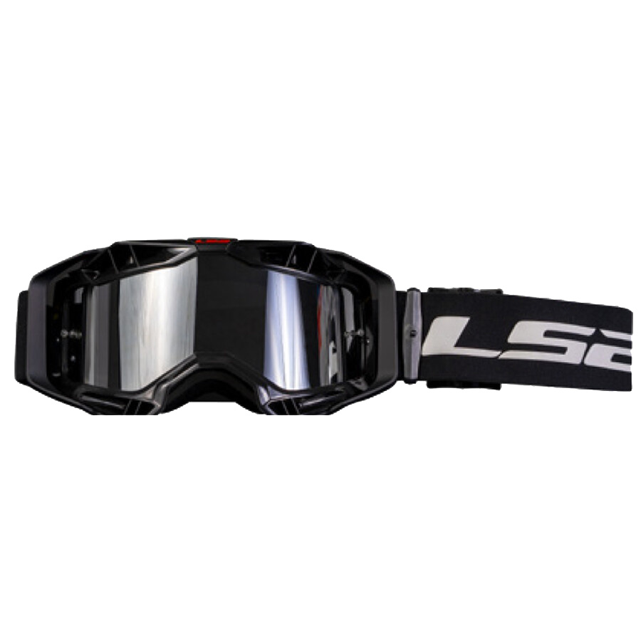 LS2 AURA PRO GOGGLE BLACK WITH SILVER IRIDIUM VISOR