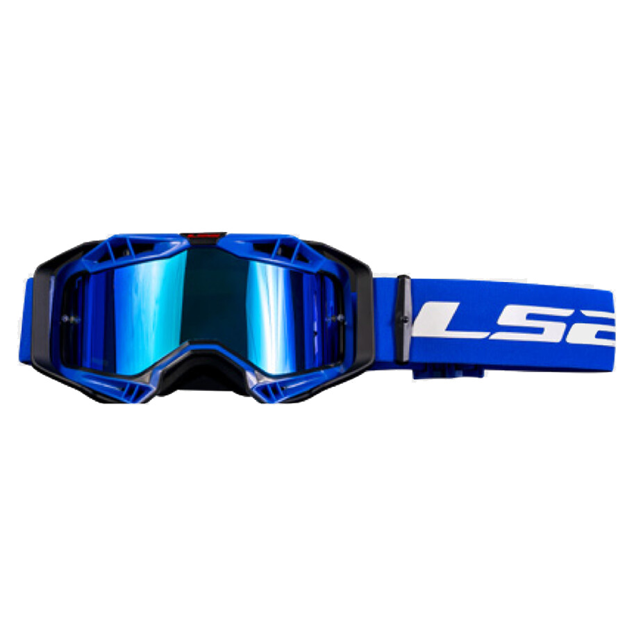 LS2 AURA PRO GOGGLE BLACK BLUE WITH BLUE IRIDIUM VISOR