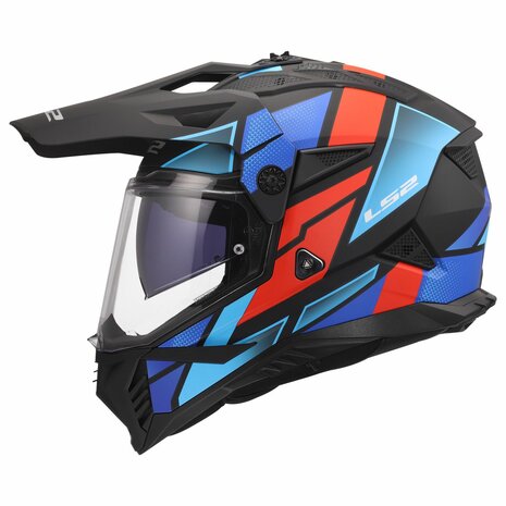LS2 MX702 PIONEER II BLOCK BLACK RED BLUE-3