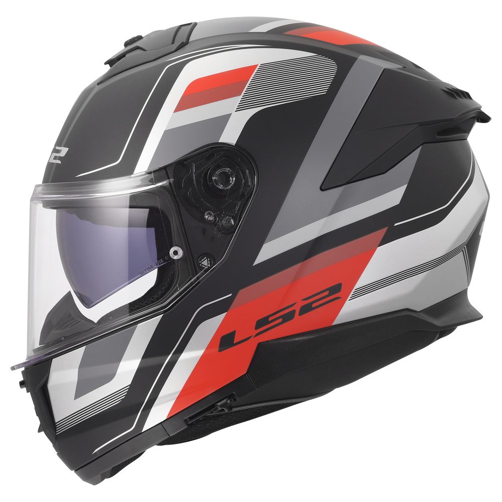 LS2 FF808 STREAM II  VINTAGE MATT BLACK GREY RED-2